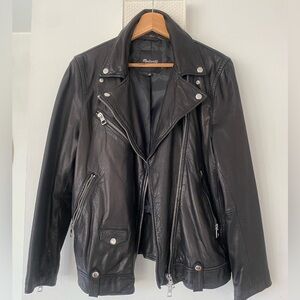 Madewell Black Leather Moto-Style Biker Jacket